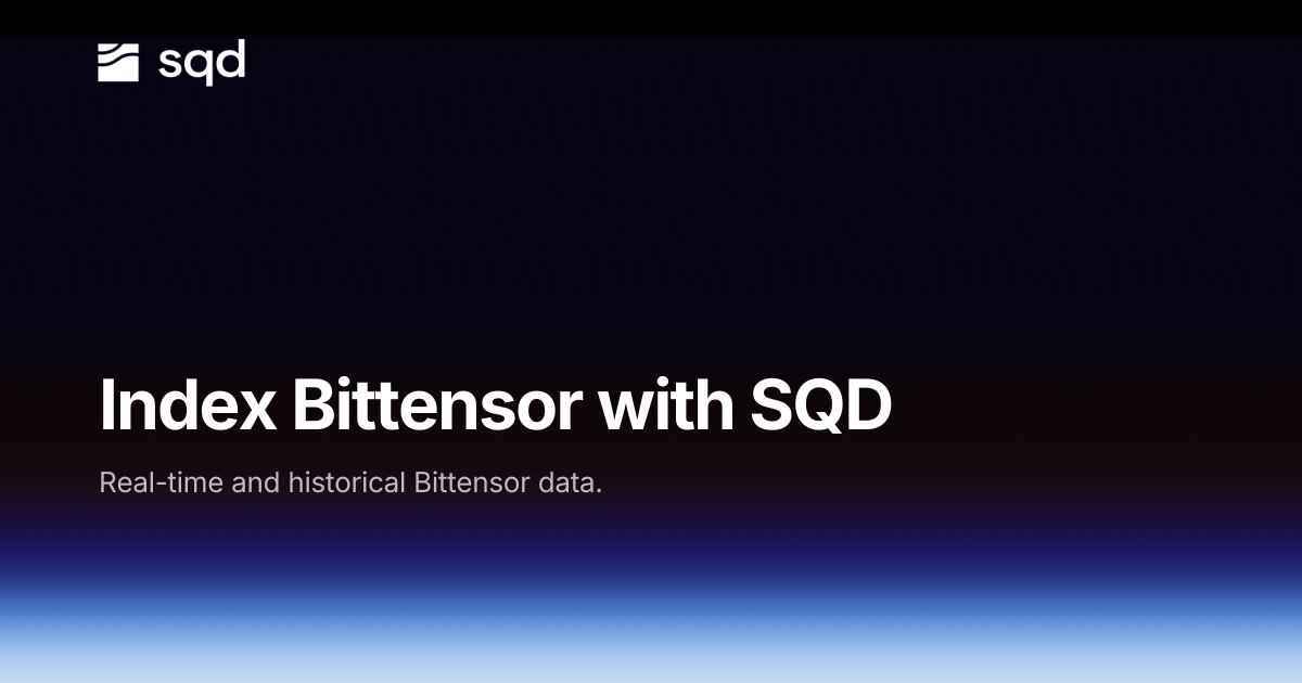Bittensor indexing infrastructure: data API, SDK & Portal | SQD