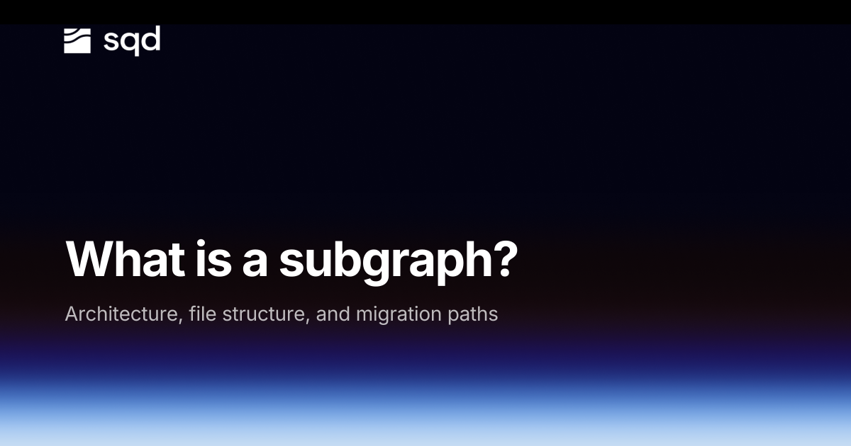 What is a Subgraph? Architecture, Files, Migration | SQD